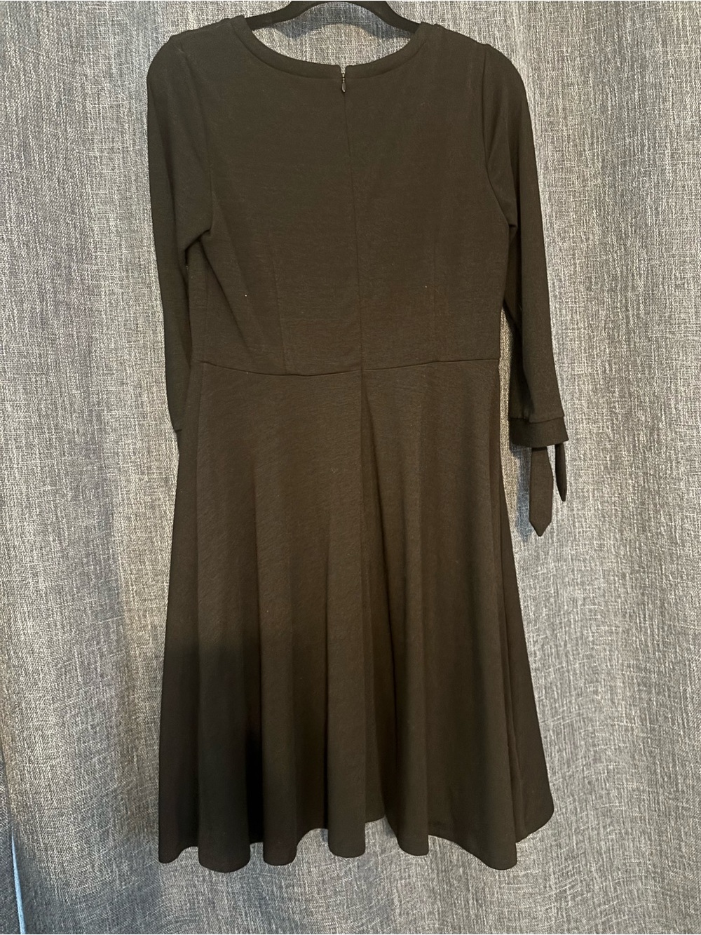 LOFT Black Long-Sleeve Fit & Flare Dress